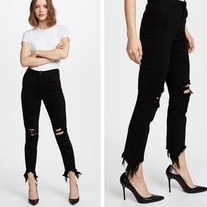 L'Agence Black Hemline High Rise Skinny Jeans 27